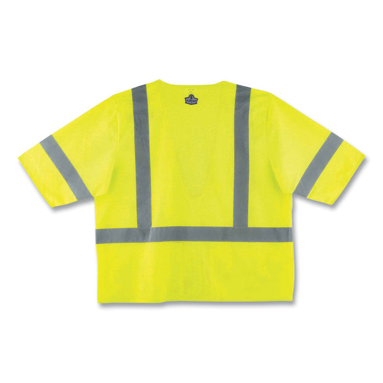 GloWear 8320Z Class 3 Standard Zipper Vest, Polyester, 2X-Large/3X-Large, Lime