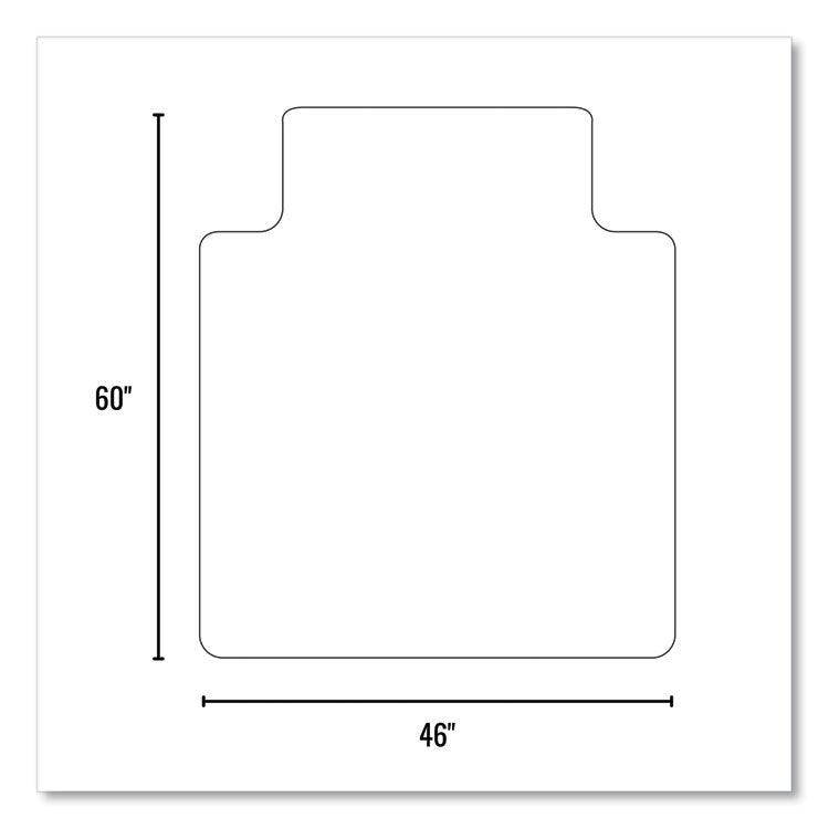 EverLife Chair Mat for Extra High Pile Carpet with Lip, 46 x 60, Clear
