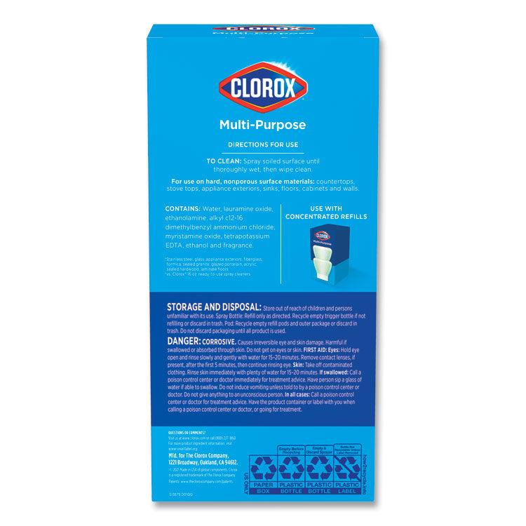 Clorox Multipurpose Degreaser Cleaner Refillable Starter Kit, Crisp Lemon Scent