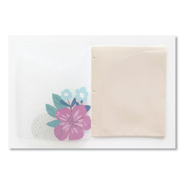 Panache Glossy 3-Hole Punched 6-Pocket Folder, 11 x 8.5, Assorted