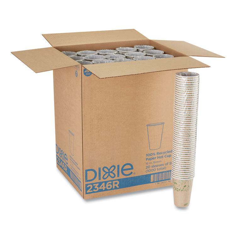 EcoSmart Recycled Hot/Cold Cups, 16 oz, Paper, Kraft/Green, 1,000/Carton