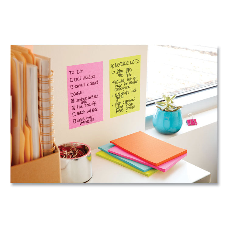Pads in Supernova Neon Collection Colors, Note Ruled, Cabinet Pack, 4" x 6", 45 Sheets/Pad, 24 Pads/Pack