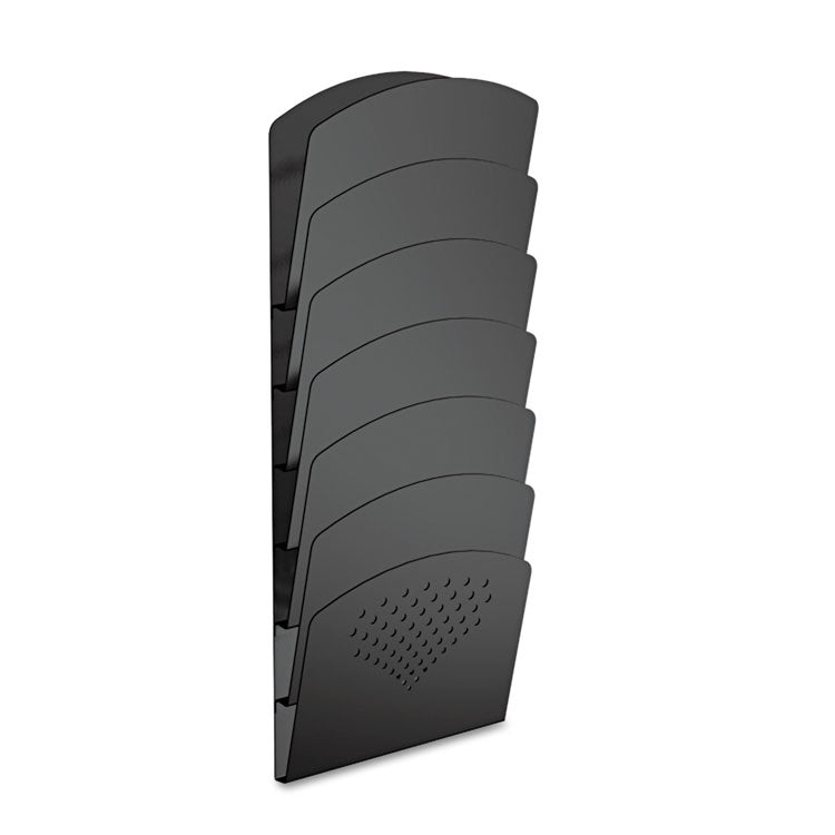 Steel Wall Rack, 7 Sections, Letter/Legal Size, 9.5" x 2" x 21.75", Black