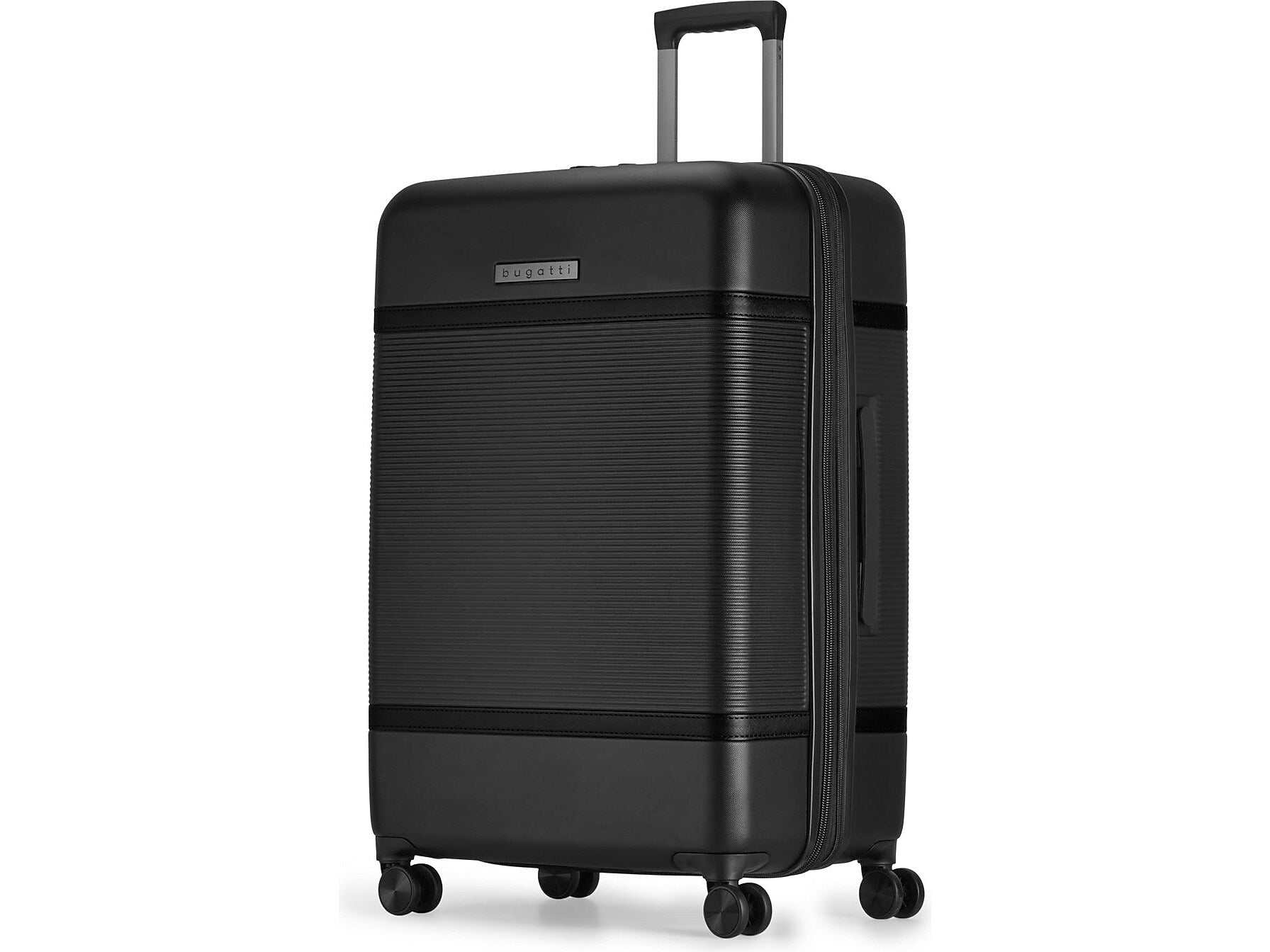 Bugatti Wellington 30" Hardside Suitcase, 8-Wheeled Spinner, TSA Checkpoint Friendly, Black (HLG5128-BLACK)
