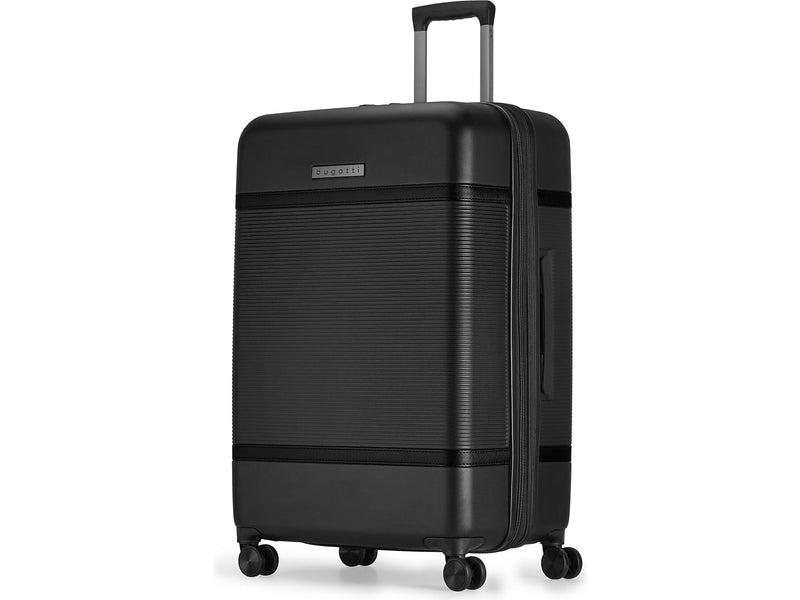 Bugatti Wellington 30" Hardside Suitcase, 8-Wheeled Spinner, TSA Checkpoint Friendly, Black (HLG5128-BLACK)
