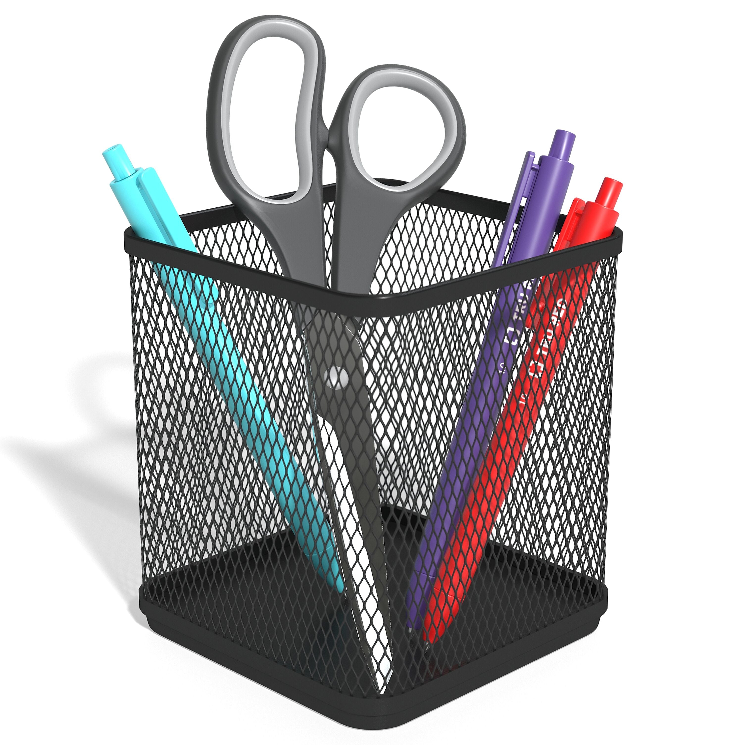 TRU RED™ Stackable Wire Mesh Pen Holder, Matte Black (TR57575-CC)