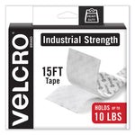 Industrial-Strength Heavy-Duty Fasteners With Dispenser Box, 2" X 15 Ft, White
