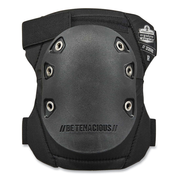 ProFlex 335HL Slip-Resistant Black Rubber Cap Knee Pads, Hook and Loop Closure, Pair