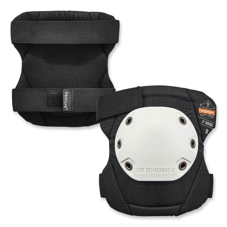 ProFlex 300HL Knee Pads, Rounded Hard Cap, Hook and Loop Closure, One Size Fits Most, White Cap, Pair
