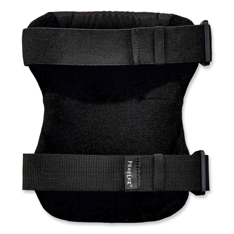 ProFlex 335 Slip-Resistant Rubber Cap Knee Pads, Buckle Closure, One Size Fits Most, Black Cap, Pair
