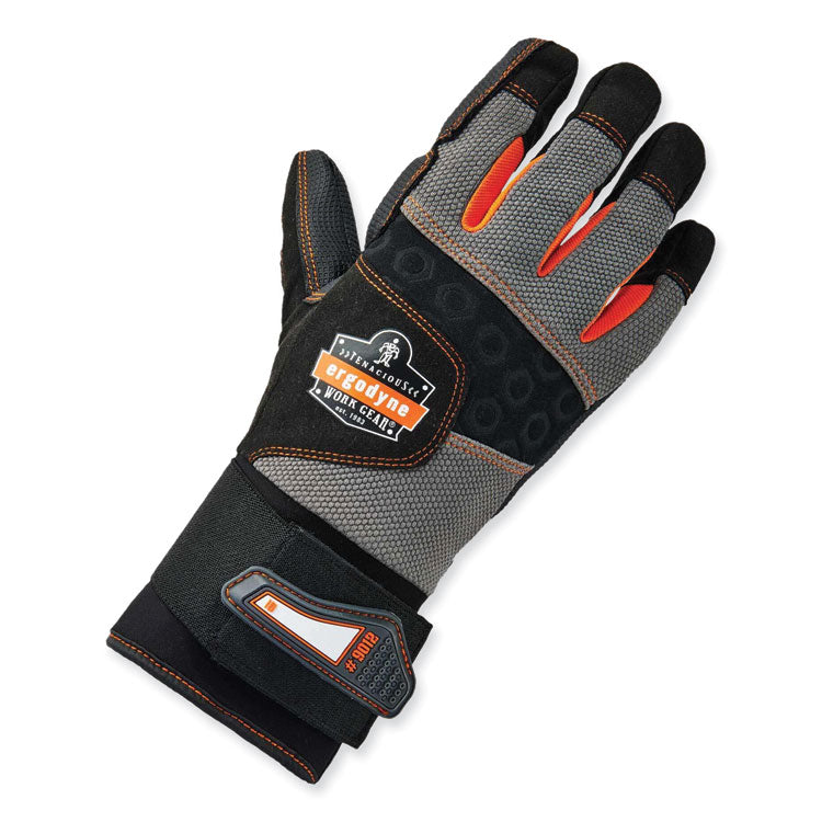 ProFlex 9012 Certified AV Gloves + Wrist Support, EN388: 2121X, 14.75" Long, Medium, Black, Pair