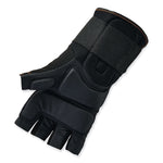 ProFlex 910 Half-Finger Impact Gloves + Wrist Support, EN388: 1121X, 12" Long, Small, Black, Pair