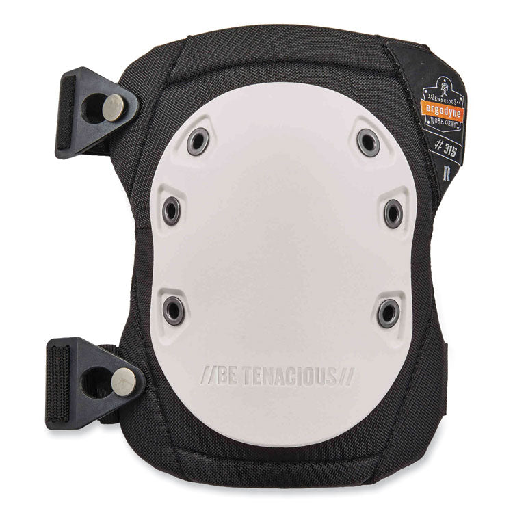 ProFlex 315 Abrasion-Resistant Knee Pads, Long Textured White Hard Cap, Buckle Closure, Pair