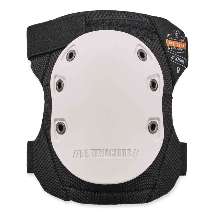 ProFlex 315HL Abrasion-Resistant Knee Pad, Long Textured White Hard Cap, Hook and Loop Closure, Pair