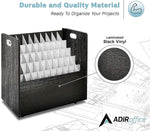 AdirOffice 50-Slot Mobile Roll File, 28.5"H x 30"W x 15.75"D, Black (626-BLK-KIT1)