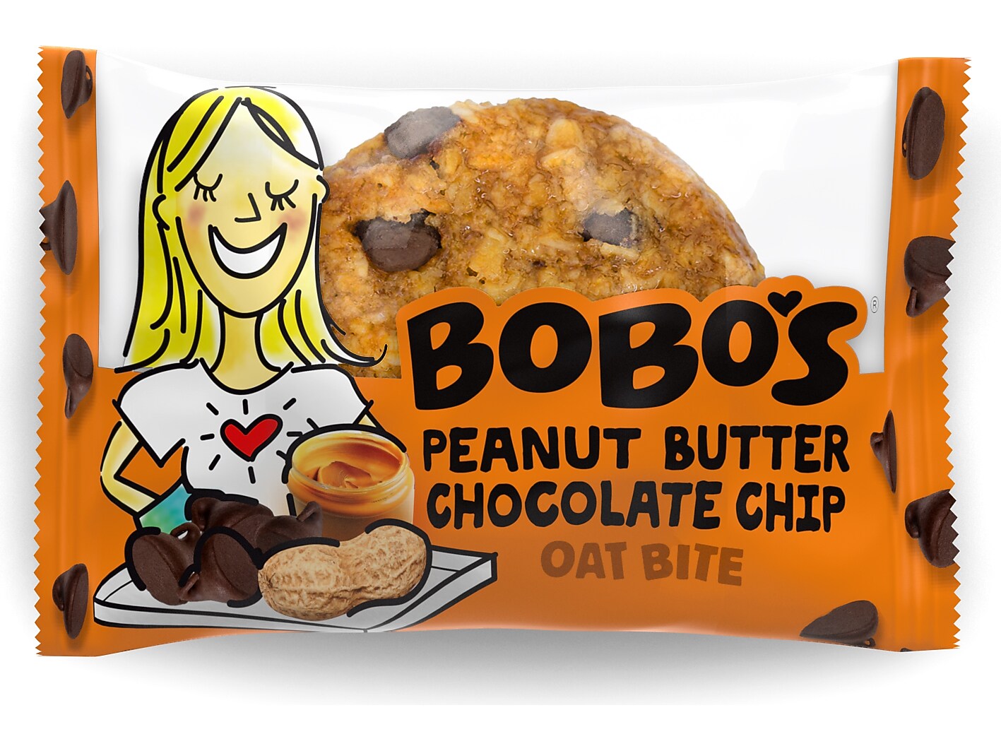 Bobo's Gluten-Free Peanut Butter Chocolate Chip Oat Bite, 32.5 oz., 25 Bars/Box (127-75-D)
