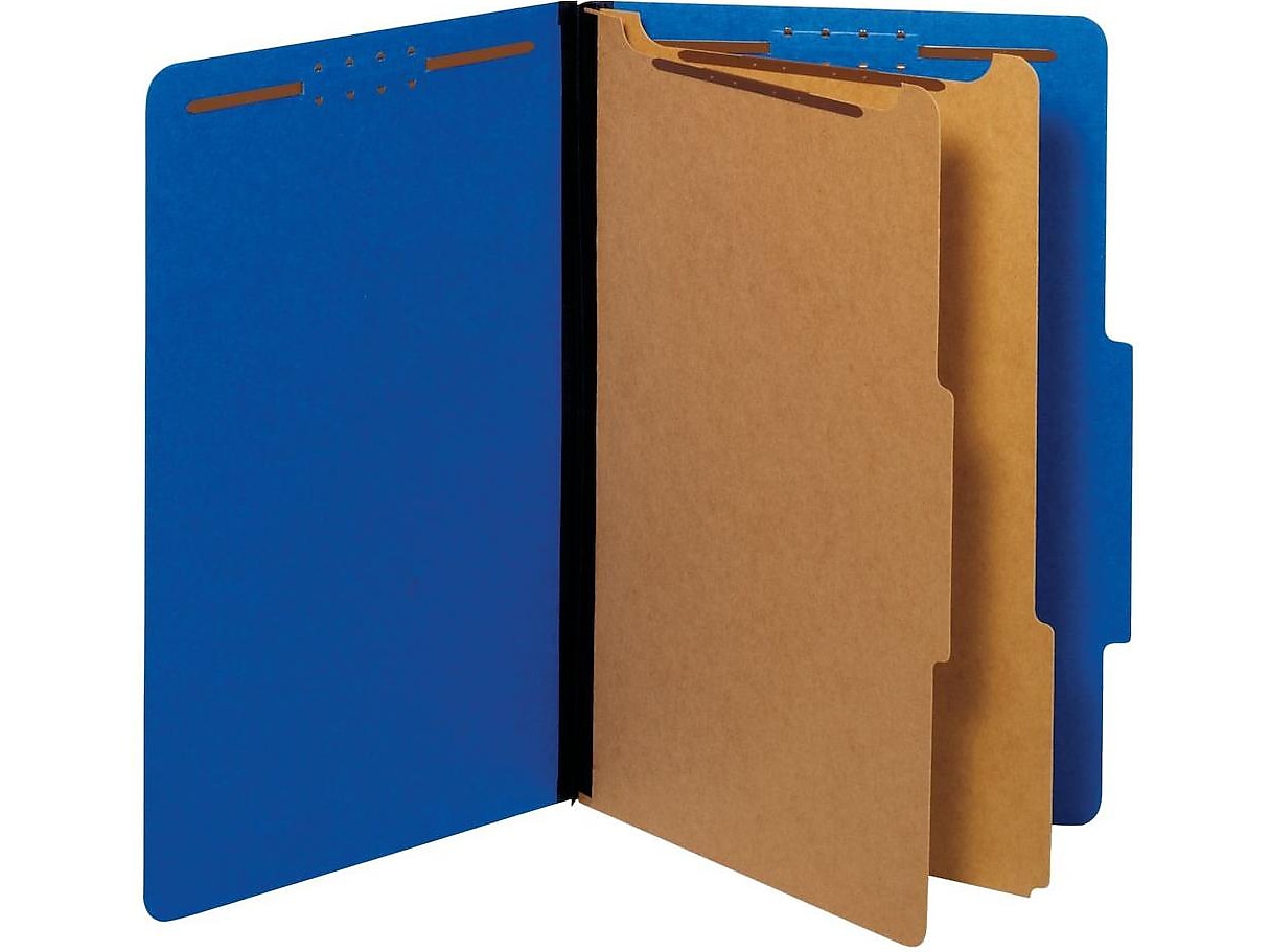 Pendaflex Pressboard Classification Folder, 2-Dividers, 2 1/2" Expansion, Legal Size, Dark Blue, 10/Box (29035P)