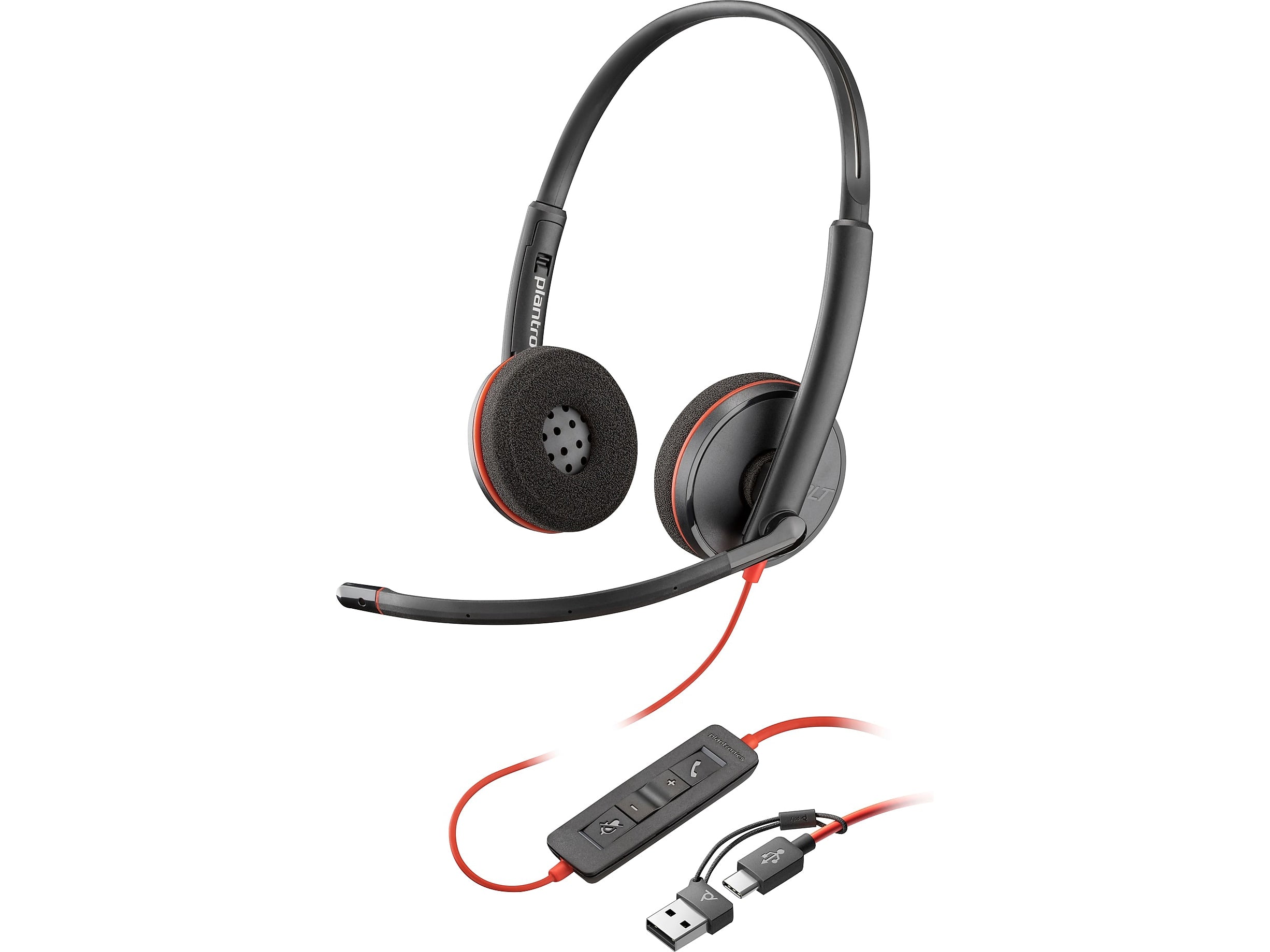 Poly Blackwire 3220 Stereo Headset, USB-C/USB-A, UC Certified (8X228AA)
