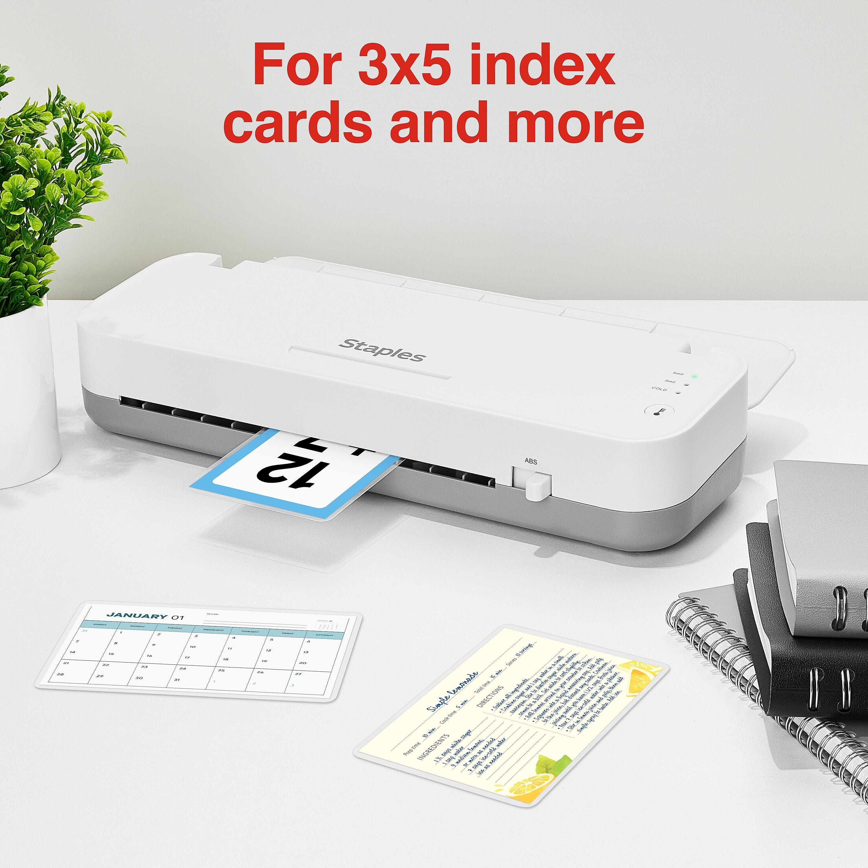 Staples Thermal Laminating Pouches, Index Card, 5 Mil, 25/Pack (5200802/5200805)