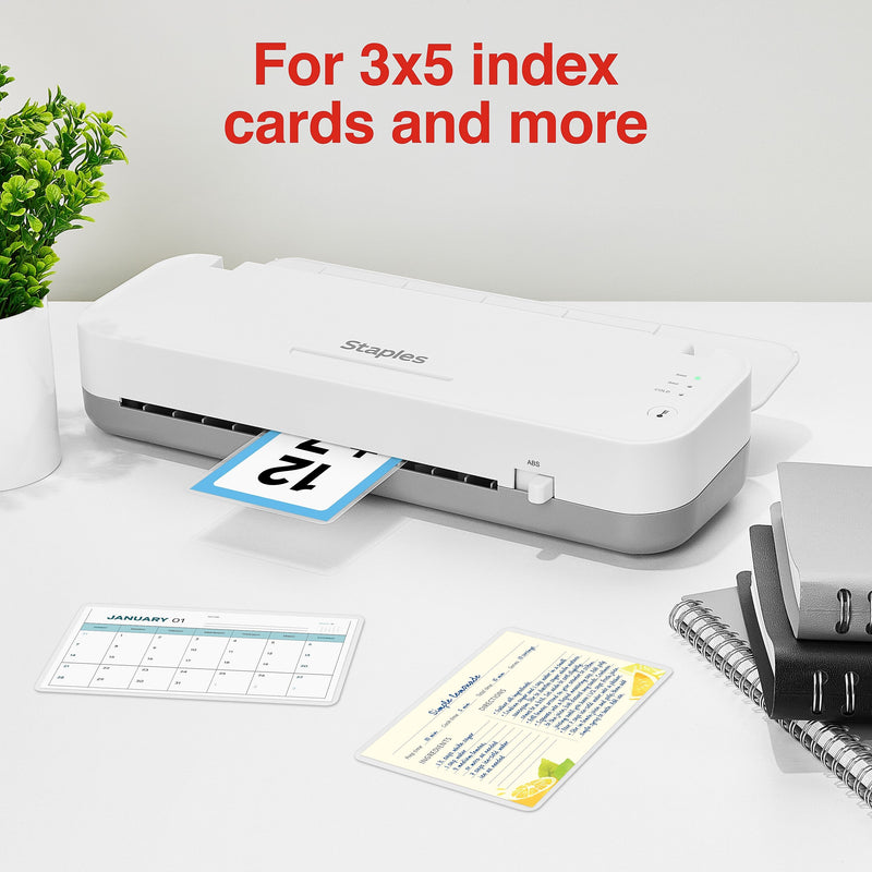 Staples Thermal Laminating Pouches, Index Card, 5 Mil, 25/Pack (5200802/5200805)