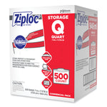 Double Zipper Storage Bags, Quart, 7" x 7.75", Clear, 500/Box