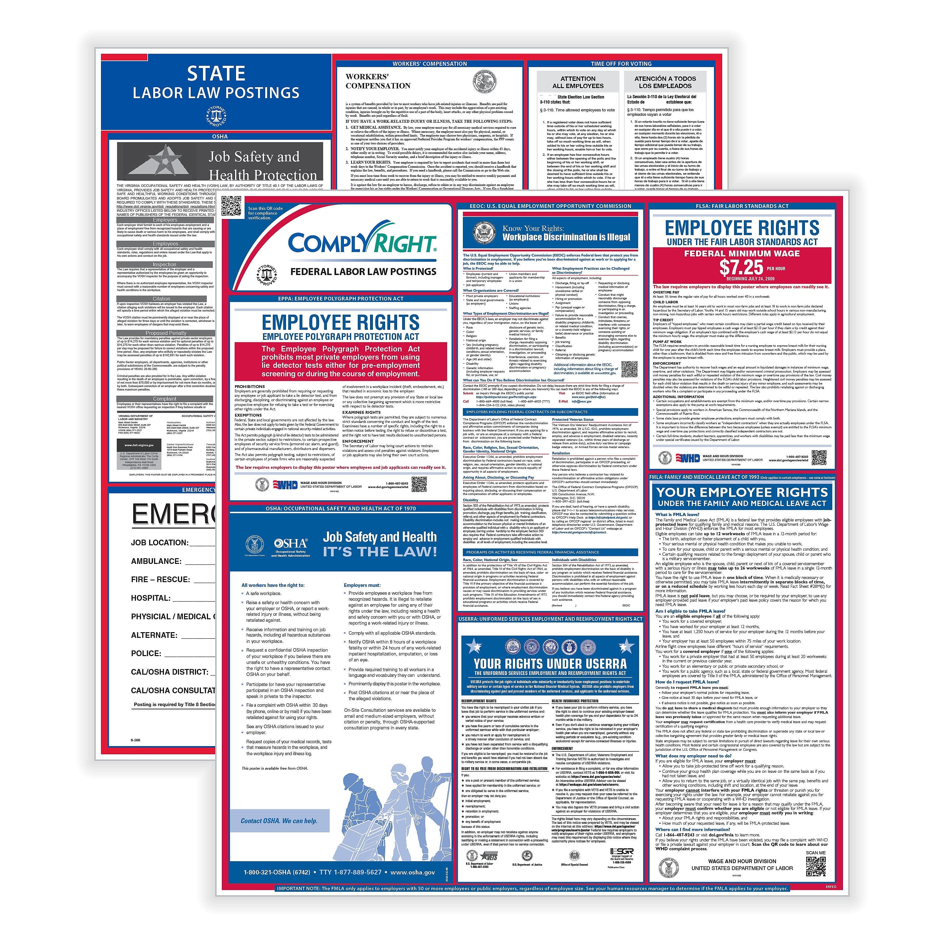 ComplyRight Federal and State Labor Law Poster Set (English), Connecticut - Administration (E50CT01)