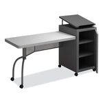 Edupod Teacher's Desk and Lectern Combo, 24" x 68" x 45", Gray Hammer Tone