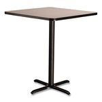 Cafe Table, 36w x 36d x 42h, Square Top/X-Base, Gray Nebula Top, Black Base