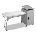 Edupod Teacher's Desk and Lectern Combo, 24" x 68" x 45", Gray Hammer Tone