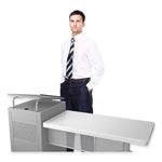 Edupod Teacher's Desk and Lectern Combo, 24" x 68" x 45", Gray Hammer Tone