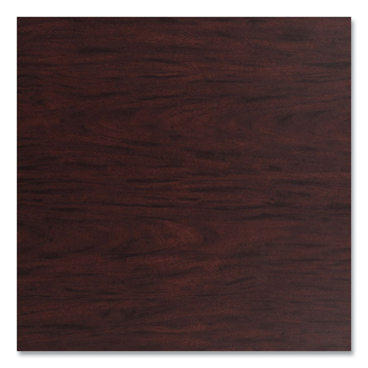 Cafe Table, 36w x 36d x 42h, Square Top/Round Base, Mahogany Top, Gray Base