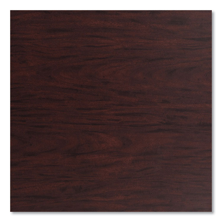 Cafe Table, 36w x 36d x 30h, Square Top/X-Base, Mahogany Top, Gray Base