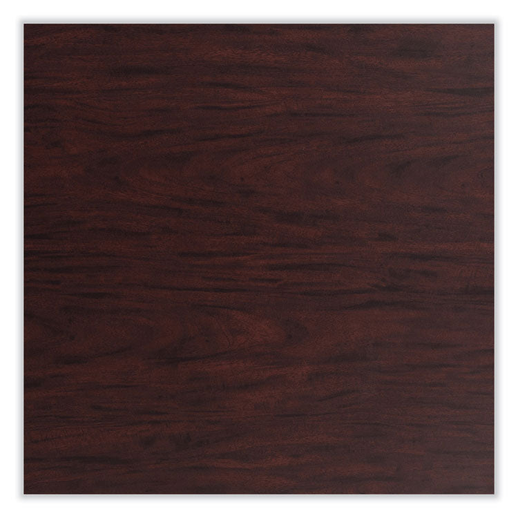 Cafe Table, 36w x 36d x 36h, Square Top/Round Base, Mahogany Top, Gray Base