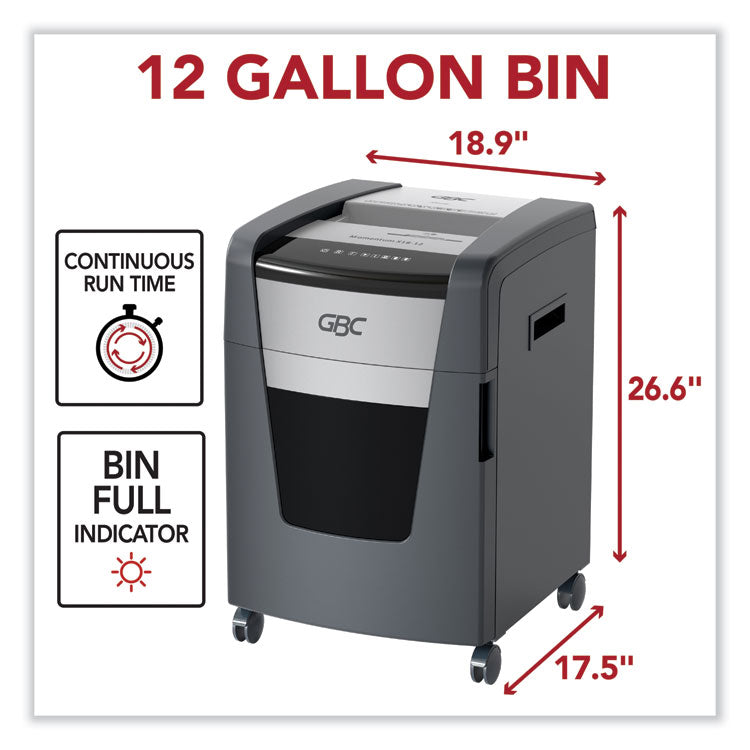 Momentum X18-12 Micro-Cut P-4 Anti-Jam Shredder, 18 Manual Sheet Capacity