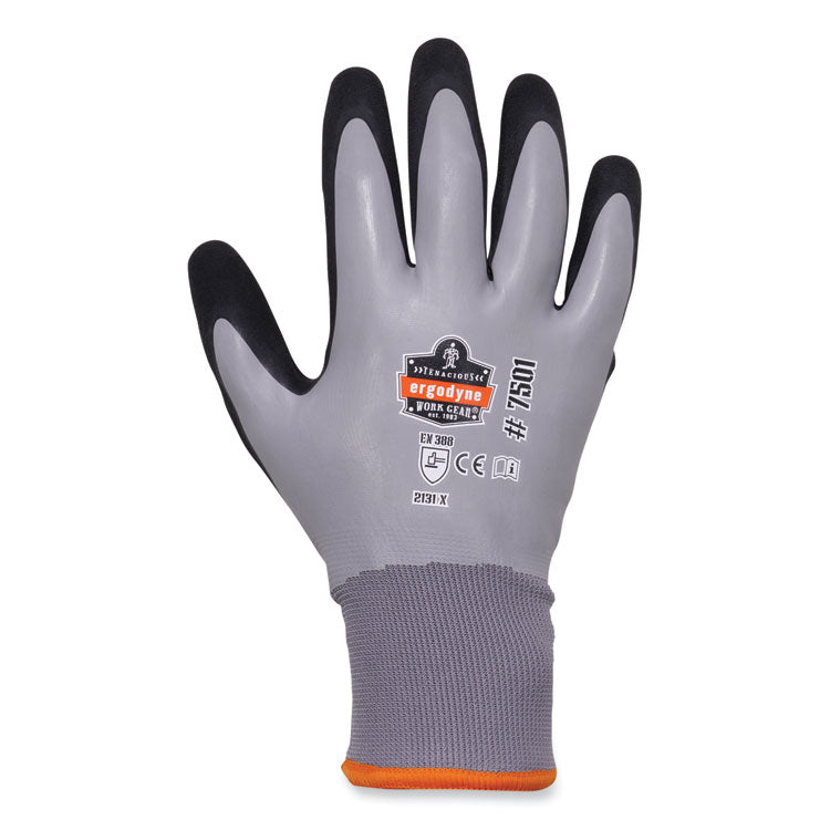 ProFlex 7501 Coated Waterproof Winter Gloves, EN388: 2131X, 10" Long, Small, Gray, Pair