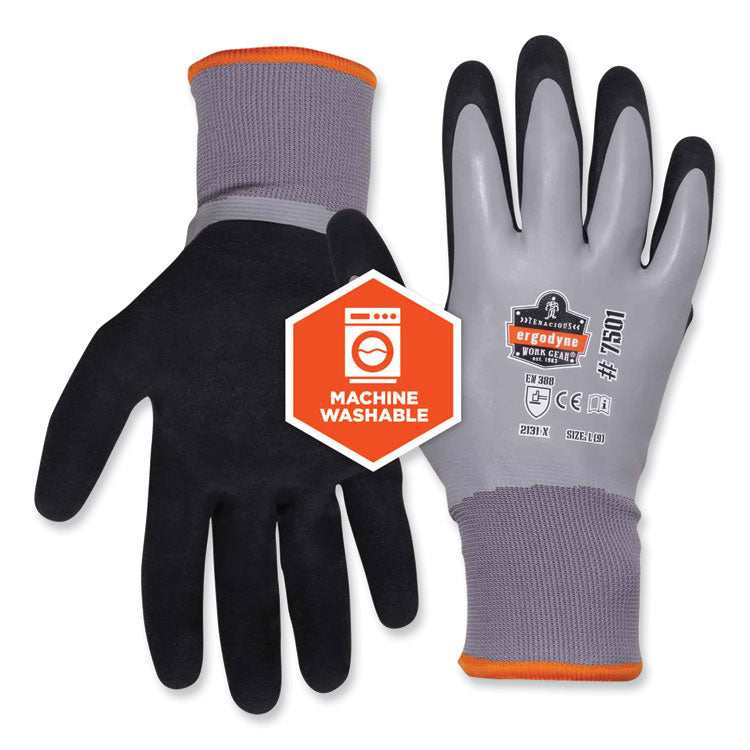 ProFlex 7501 Coated Waterproof Winter Gloves, EN388: 2131X, 10" Long, Small, Gray, Pair