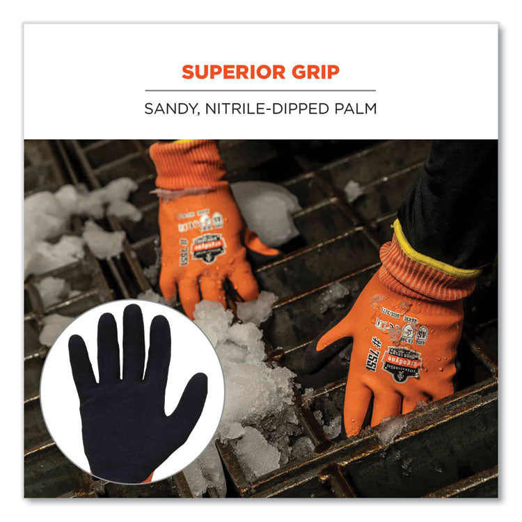 ProFlex 7551 ANSI A5 Coated Waterproof CR Gloves, EN388: 4X43E, 10" Long, Small, Orange, Pair