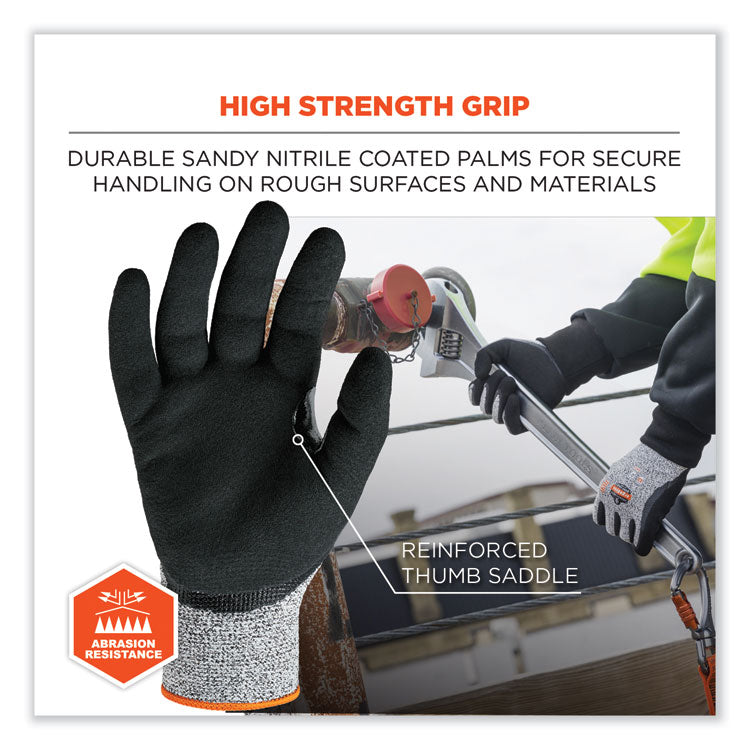 ProFlex 7031-CASE ANSI A3 Nitrile-Coated CR Gloves, EN388: 4X42C, 10.5" Long, XX-Large, Gray, 144 Pairs/Carton