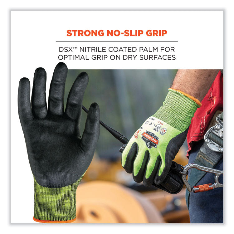ProFlex 7022-CASE ANSI A2 Coated CR Gloves DSX, EN388: 4342B, 8.75" Long, Medium, Lime, 144 Pairs/Carton
