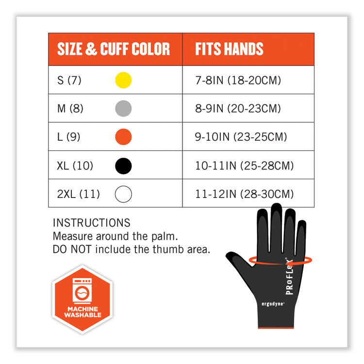 ProFlex 7001-CASE Nitrile Coated Gloves, EN388: 4121X, 8.5" Long, Medium, Black, 144 Pairs/Carton