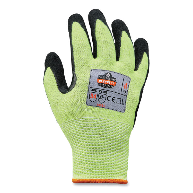 ProFlex 7041 ANSI A4 Nitrile-Coated CR Gloves, EN388: 4X42D, 10" Long, Medium, Lime, Pair