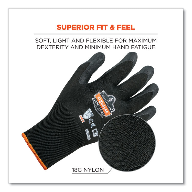ProFlex 7001-CASE Nitrile Coated Gloves, EN388: 4121X, 8.25" Long, Small, Black, 144 Pairs/Carton