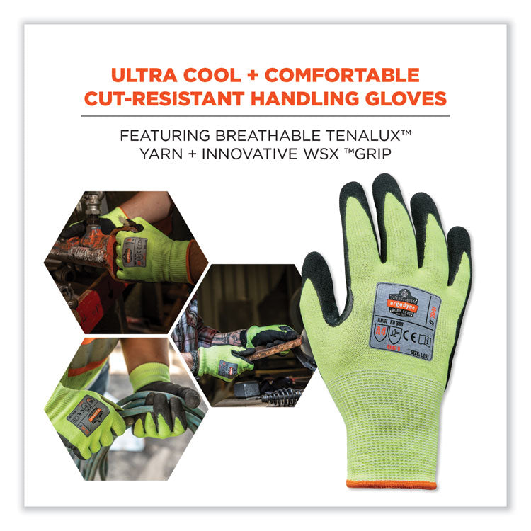 ProFlex 7041 ANSI A4 Nitrile-Coated CR Gloves, EN388: 4X42D, 10" Long, Small, Lime, Pair
