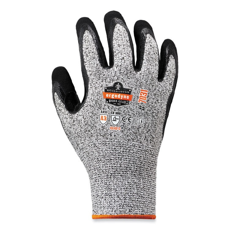 ProFlex 7031-CASE ANSI A3 Nitrile-Coated CR Gloves, EN388: 4X42C, 9.5" Long, Small, Gray, 144 Pairs/Carton