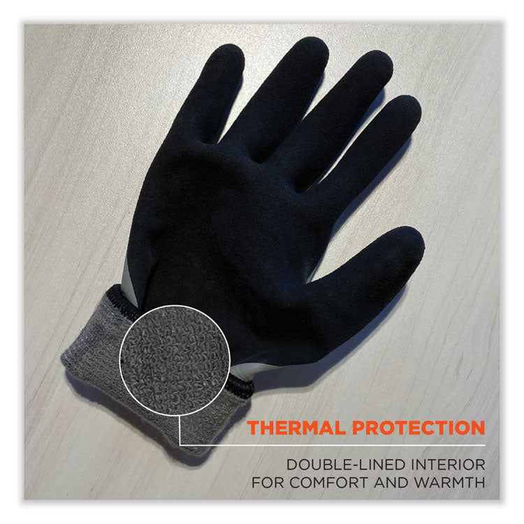 ProFlex 7501-CASE Coated Waterproof Winter Gloves, EN388: 2131X, 11" Long, X-Large, Gray, 144 Pairs/Carton