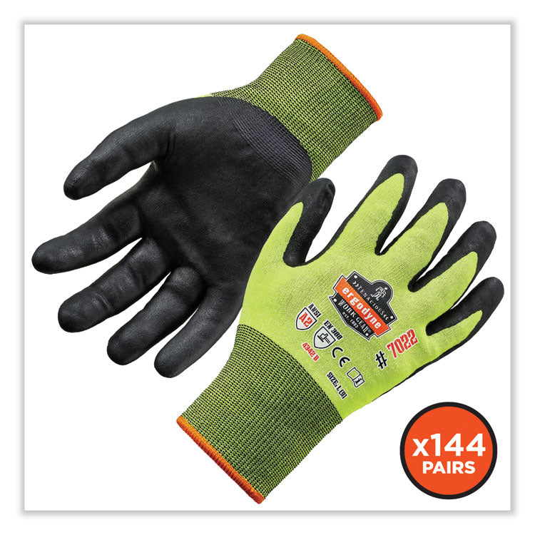 ProFlex 7022-CASE ANSI A2 Coated CR Gloves DSX, EN388: 4342B, 9.75" Long, X-Large, Lime, 144 Pairs/Carton