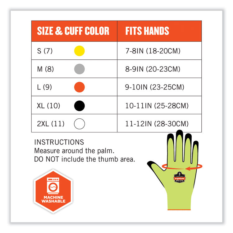 ProFlex 7021-CASE Hi-Vis Nitrile Coated CR Gloves, EN388: 4342B, 8.5" Long, Small, Lime, 144 Pairs/Carton