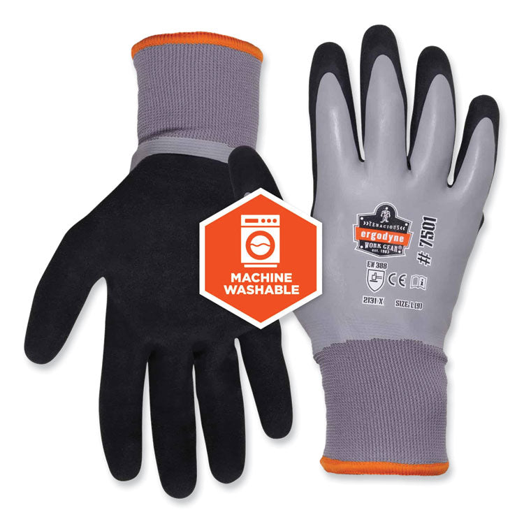 ProFlex 7501-CASE Coated Waterproof Winter Gloves, EN388: 2131X, 11" Long, X-Large, Gray, 144 Pairs/Carton