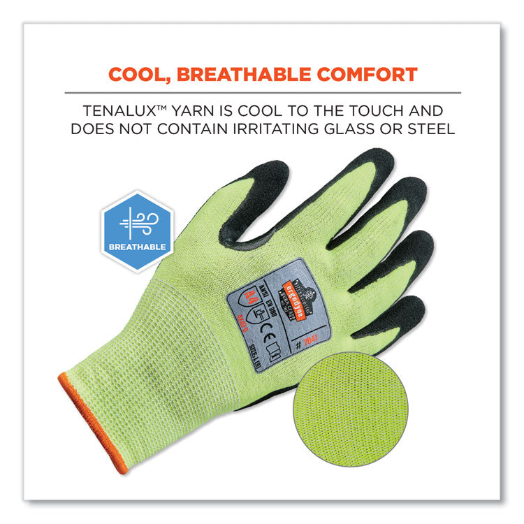 ProFlex 7041 ANSI A4 Nitrile-Coated CR Gloves, EN388: 4X42D, 12" Long, XX-Large, Lime, Pair