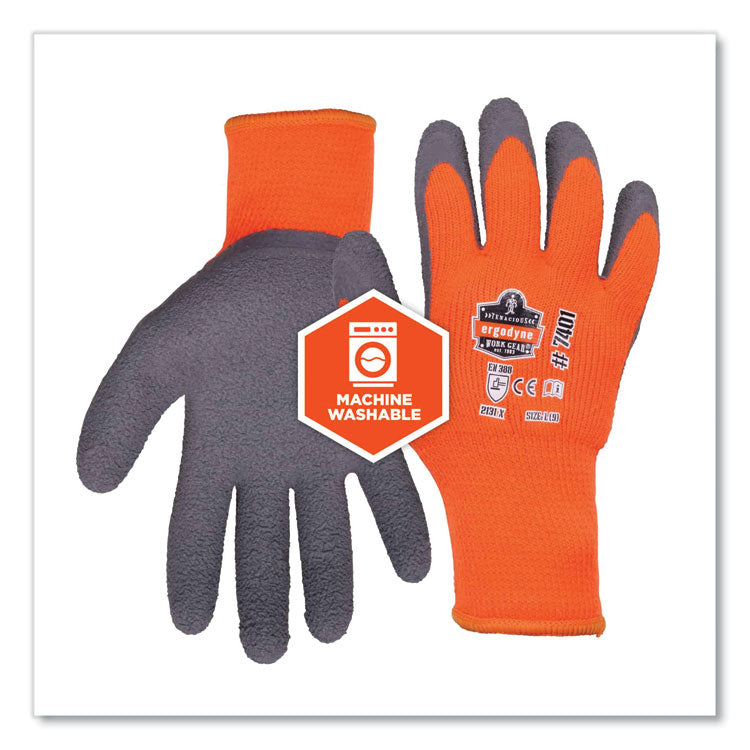 ProFlex 7401-CASE Coated Lightweight Winter Gloves, EN388: 2131X, 10" Long, Medium, Orange, 144 Pairs/Carton